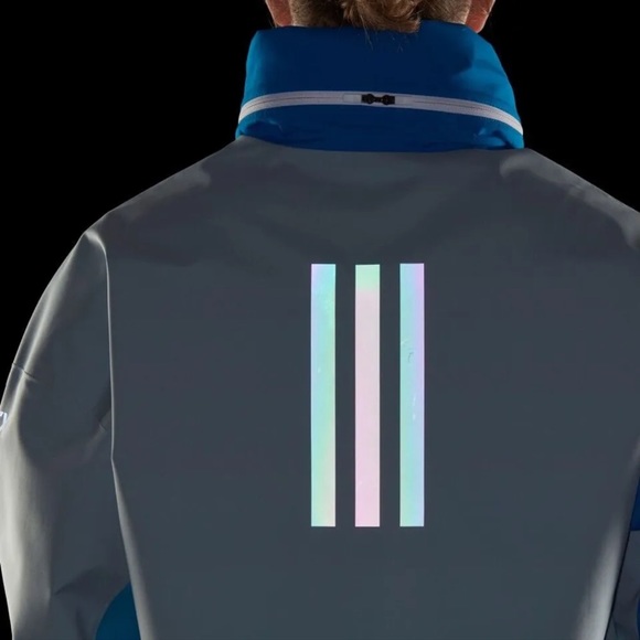 Adidas Terrex CT My Shelter Rain Ready Color Block Mens Jacket Blue Sz M H65694 - Picture 7 of 16